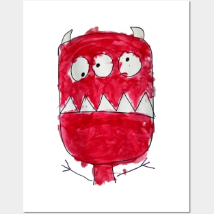 Red Monster Needs a Hug Posters and Art